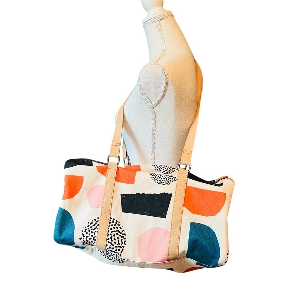 Minted Canvas Travel Weekender Bag in Multicolor Geometric Print